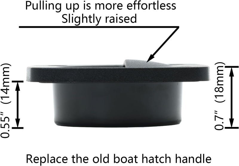 LTEMG Marine Nylon Flush Pull Hatch Handle,Black Boat Recessed Square Lid Handle,Yacht Cabin Accessories(4 Pcs) - Image 3